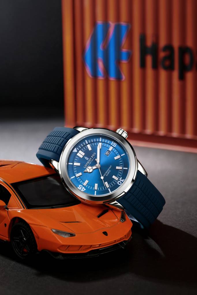 Duke Collection Analog Quartz Watch For Men With Silicone Strap, Round Metal Case, Date Display, Luminous Hands  : LFM10005-04