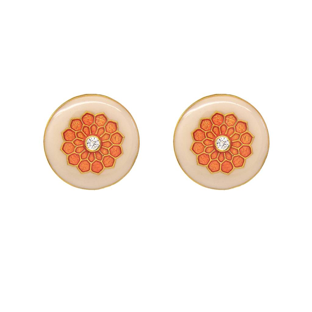 Honey Orange Floral Stud : 2141ER