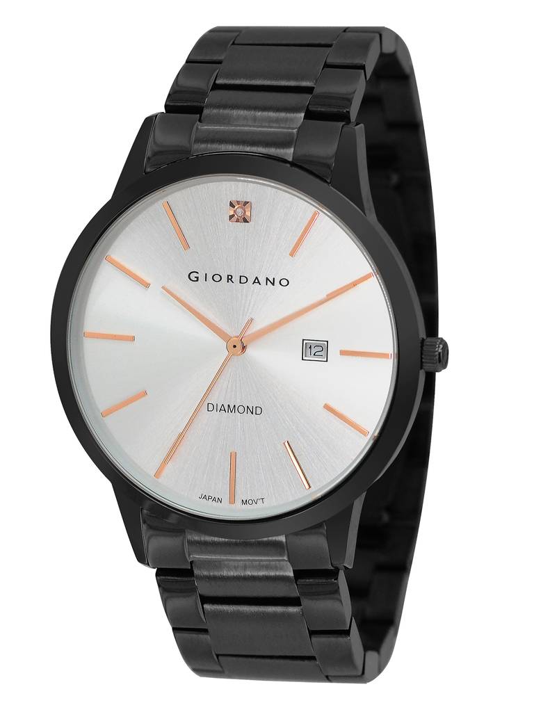 Giordano Classic Analog Watch For Men With Diamond Marked Dial And Stainless Steel Strap : GZ-50101-22