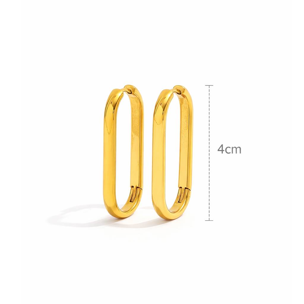 Luxe Curved Hoop Earrings - 18K Gold Plated Surgical Steel Tarnish-Resistant : 1005901