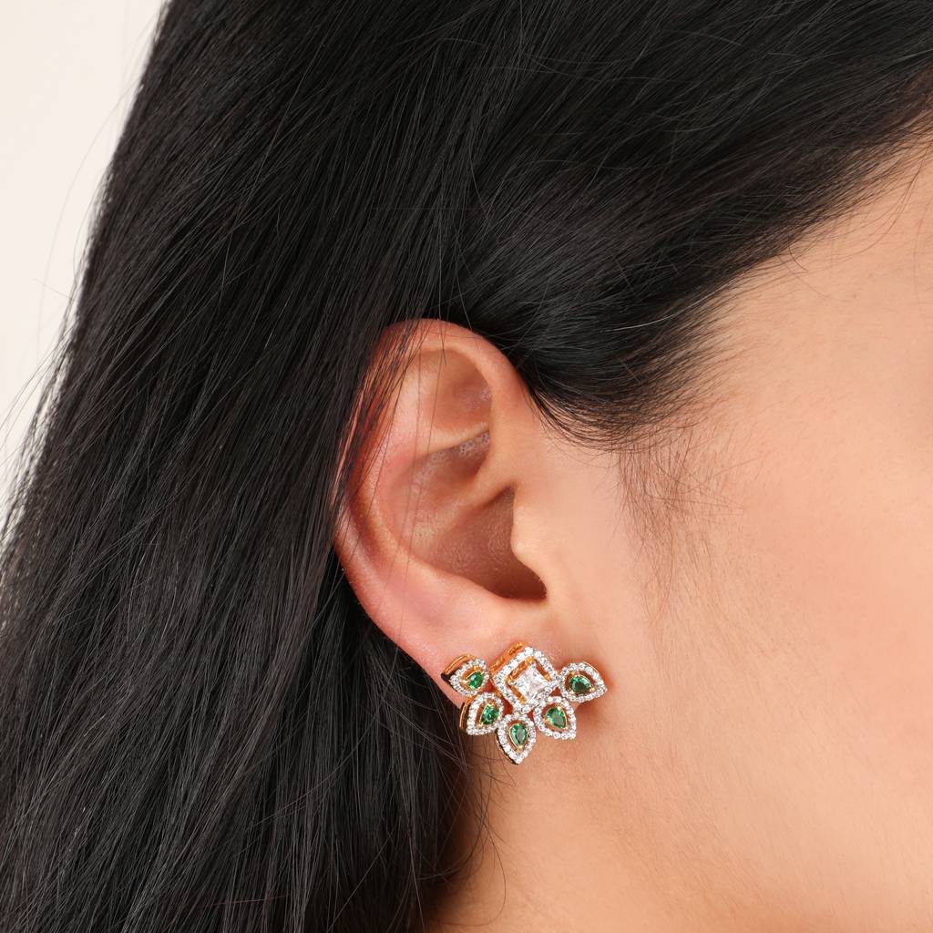 Faux Emerald Earrings : CS22G