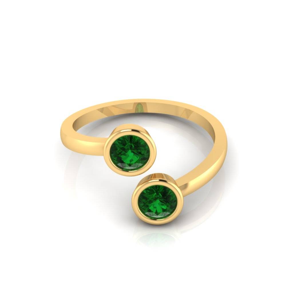 Yellow Gold Heart Silver Ring