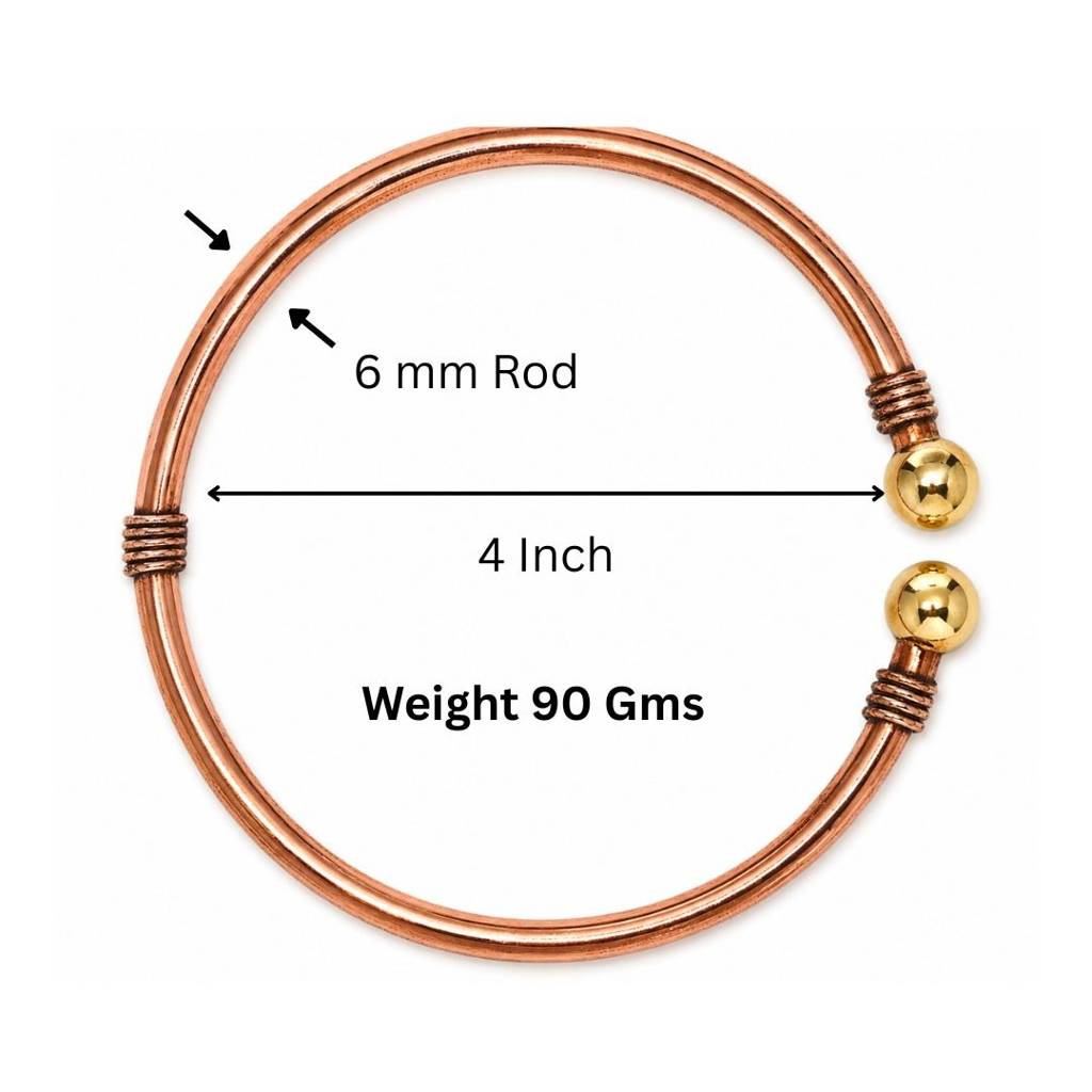 Pure Copper Twist Anklet & Armlet For Men & Women | Ayurvedic Healing Kada | Adjustable Dual Wear Bracel : ANKLET-COPPER-TWIST