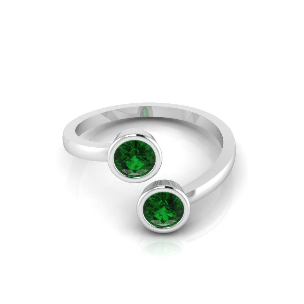 Yellow Gold Heart Silver Ring