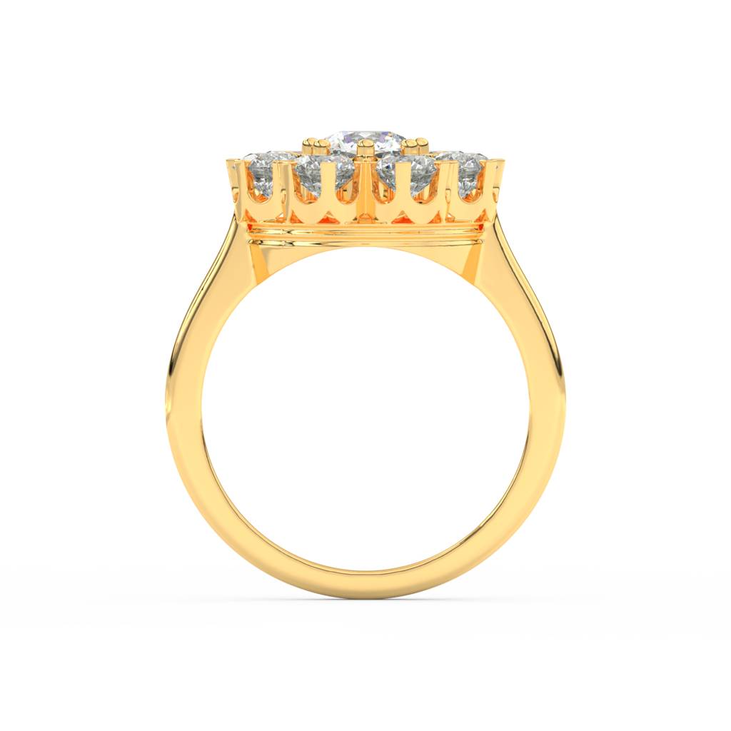 3Ct Round Cut Moissanite Women Cluster Engagement Ring 14K Gold Plated : FJ_022