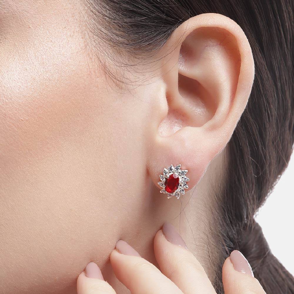 Silver 92.5 Red Stone Earring : Silver 92.5 Red Stone Earring : Silver 92.5 Red Stone Earring : Silver 92.5 Red Stone Ea