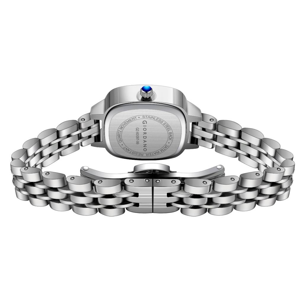 Giordano Elegant Square Rose Gold Watch For Women Â Crystal & Roman Hour Markers, Day-Date Display, Stainless  : GZ-60097-99