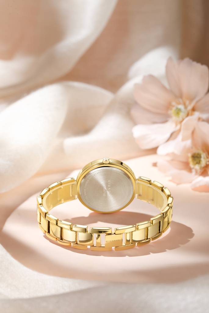 Giordano Eleganza Collection Analog Watch For Women With Crystal-Studded Strap & Diamond Indices - A2037 : A2037-22