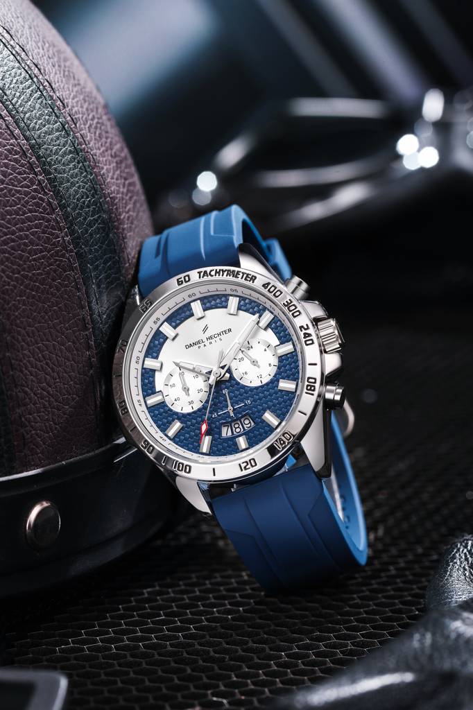 Daniel Hechter Paris Pantheon Collection Pantheon Collection Unique Multifunctional Watch For Men With Textured R : DHM1010-03