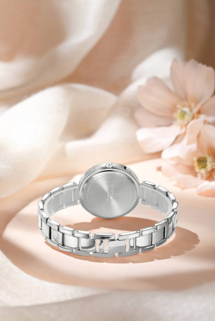 Giordano Eleganza Collection Analog Watch For Women With Crystal-Studded Strap & Diamond Indices - A2037 : A2037-66