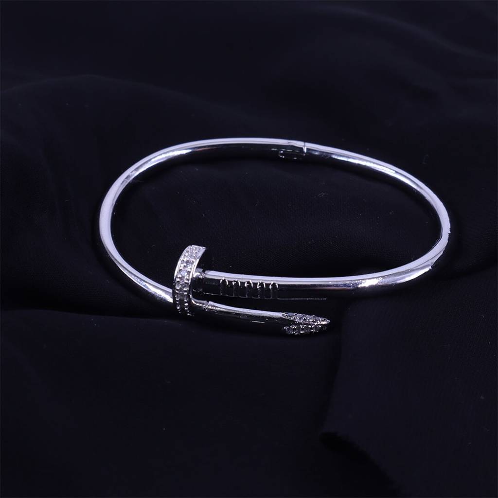 Nail Silver Bracelet : BG009-NailSilverBracelet