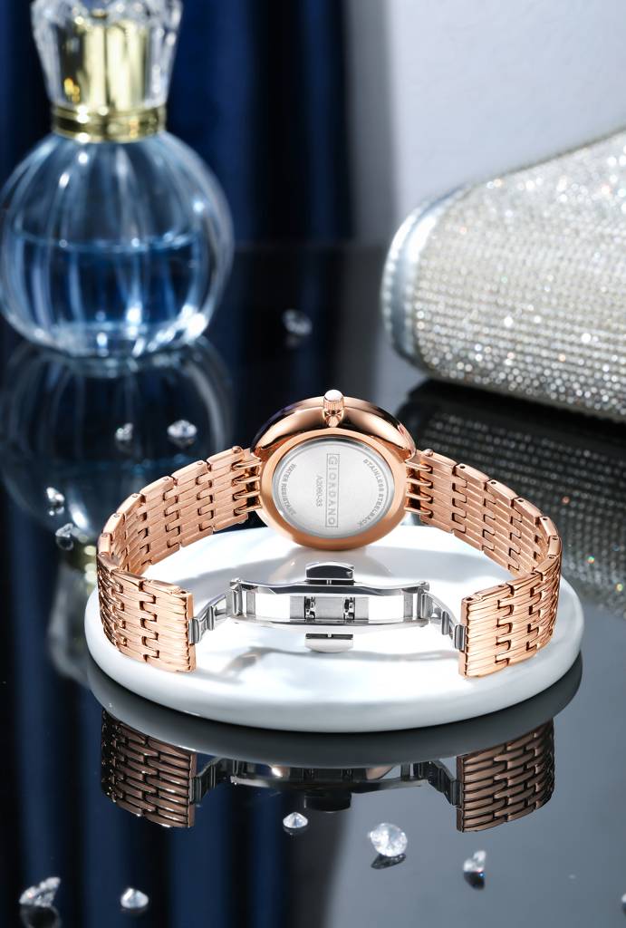 Giordano Analog Watch For Women With Stainless Steel Strap And Crystal Embellished Bezel, Roman Numerals - A2060 : A2060-33