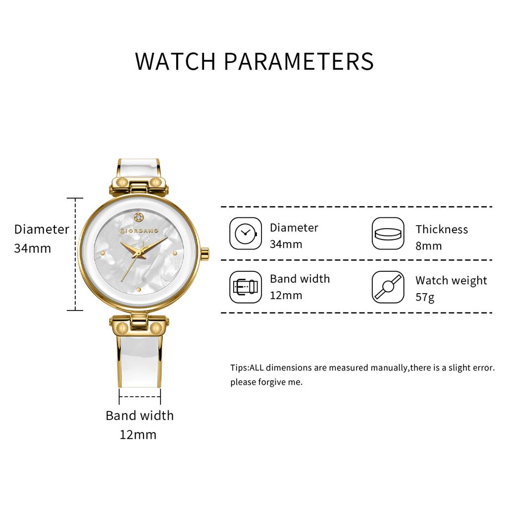 Giordano Designer Analog Watch For Women Â Glossy Round Dial & Bracelet Style Stainless Steel Strap-Gz-60099 : GZ-60099-88