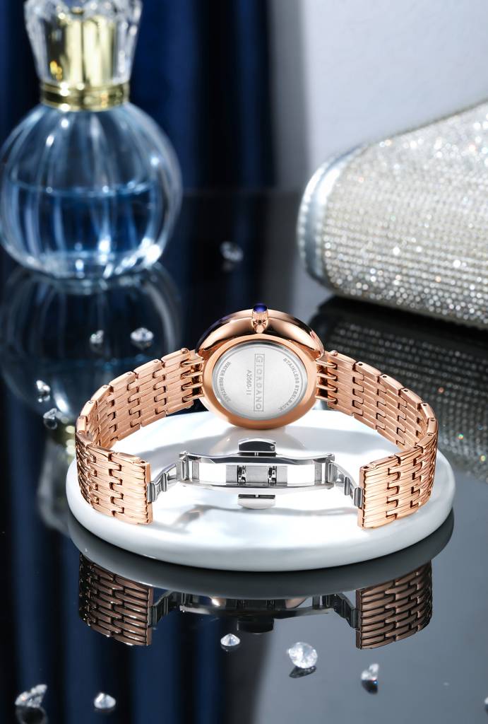 Giordano Analog Watch For Women With Stainless Steel Strap And Crystal Embellished Bezel, Roman Numerals - A2060 : A2060-11
