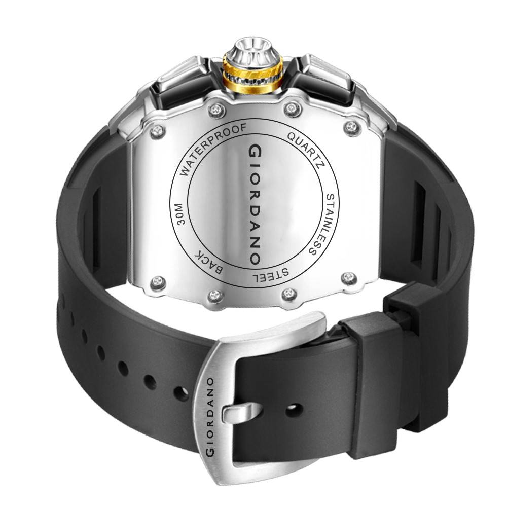 Giordano Multifunction Watch For Men With Day, Date, And 24-Hour Sub-Dial, Water Resistant Square Dial Unique De : GZ-50120-03