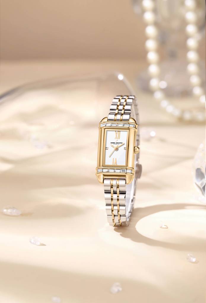 Daniel Hechter Paris Louvre Collection Square Dial Watch For Women With Roman Indices And Stainless Steel Strap-D : DHW2006-44