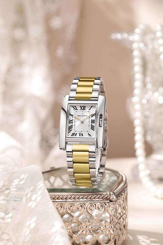 Daniel Hechter Paris Opera Collection Square Dial Watch For Women With Roman Indices And Stainless Steel Strap-Dh : DHW2004-44