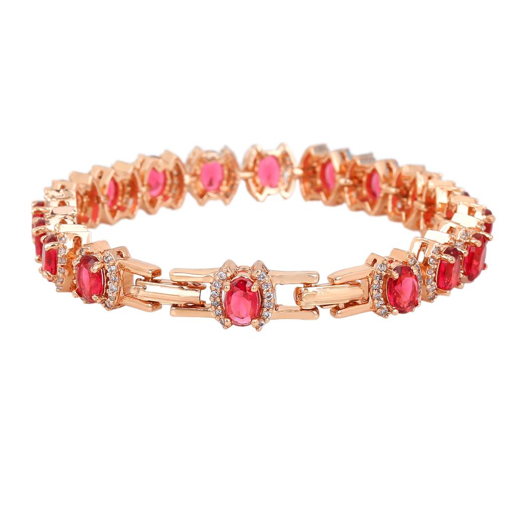Estele Rhodium Plated Cz Stunning Bracelet With Stones For Women : AD-055-RG-TPBR