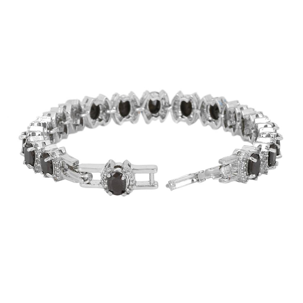 Estele Rhodium Plated Cz Stunning Bracelet With Stones For Women : AD-055-IR-BKBR