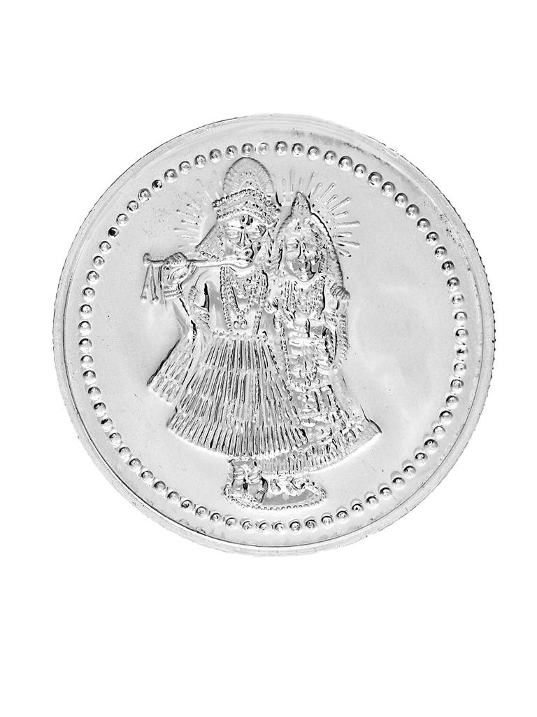Enchanting Radhe Krishna 10 Gram 999 Round Silver Coin : SJSC5002
