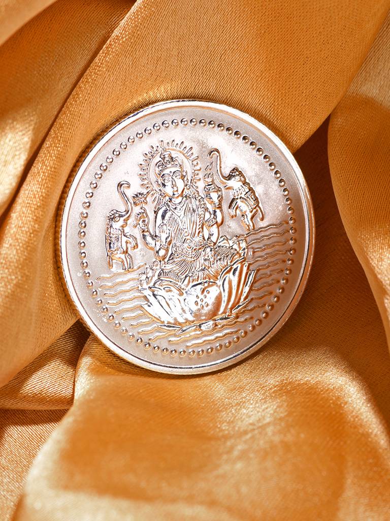 Shri Laxmi 10 Gram 999 Round Silver Coin : SJSC5004