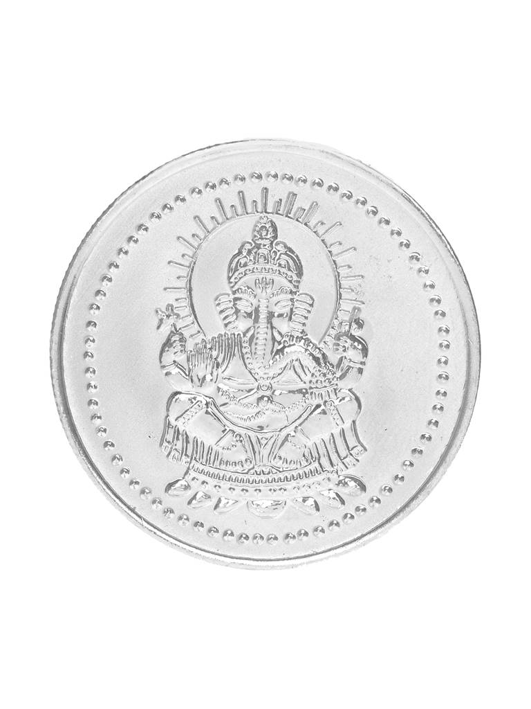 Lord Ganapati 10 Gram 999 Round Silver Coin : SJSC5005