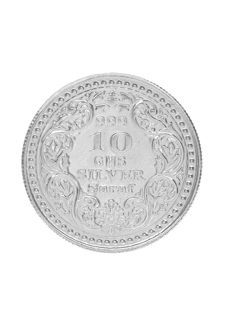Lord Ganapati 10 Gram 999 Round Silver Coin : SJSC5005