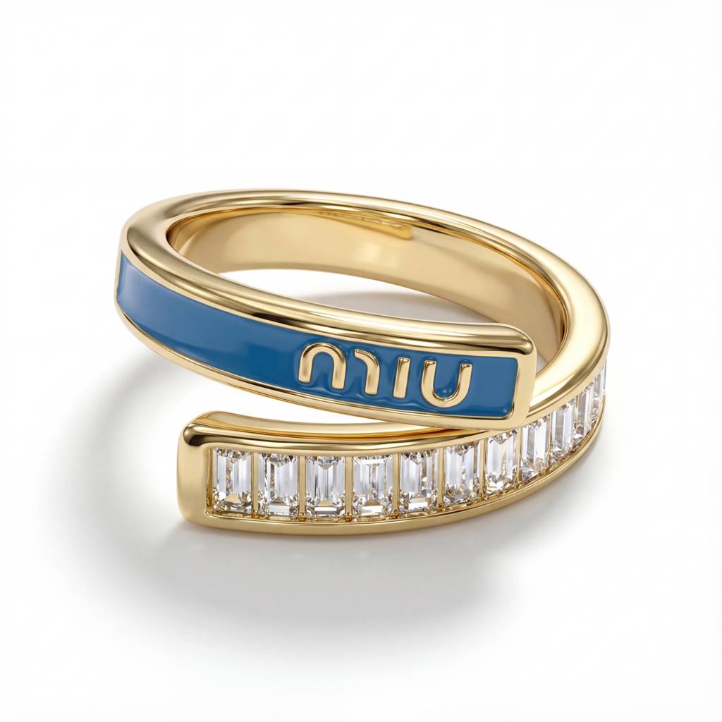 Korean Azure Horizon Baguette Ring : YUFSRG225