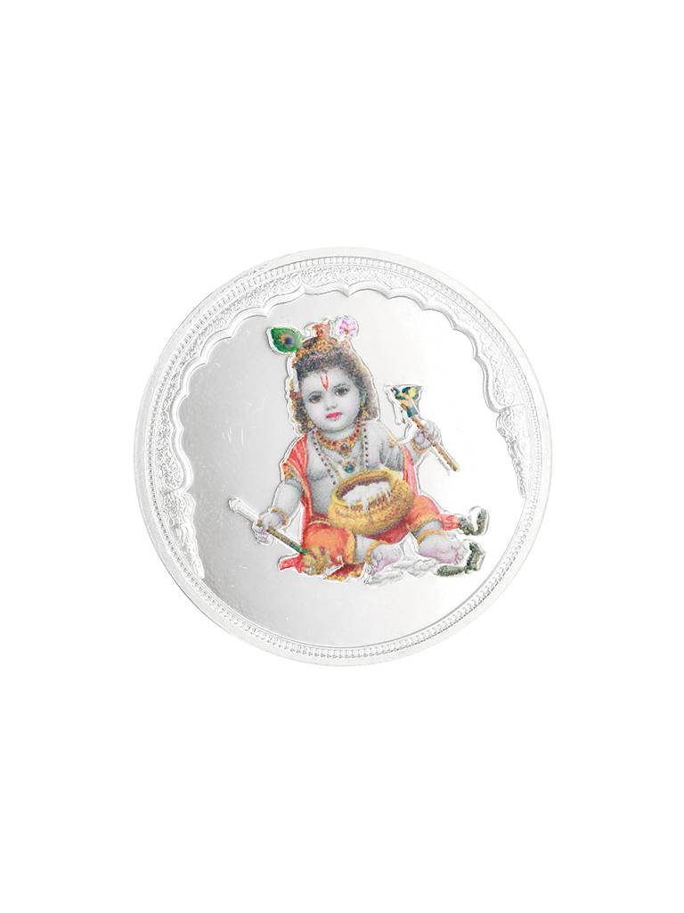 999 Silver Bal Krishna 10Gm Silver Coin : SJSC5018