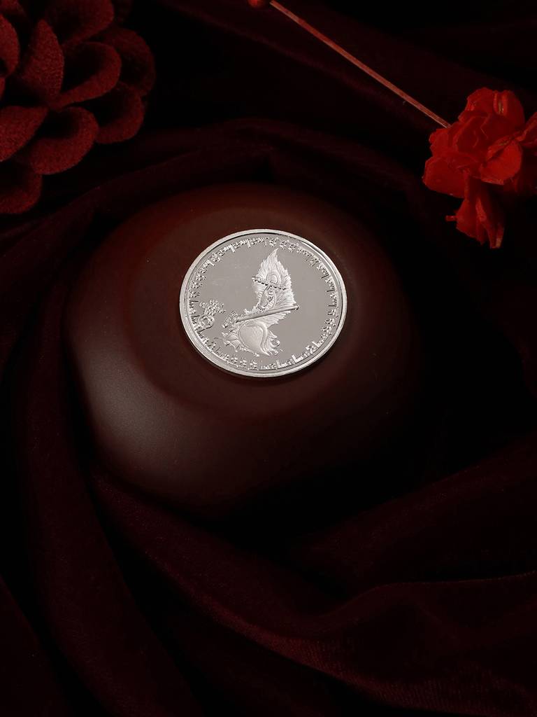 999 Silver Bal Krishna 10Gm Silver Coin : SJSC5018