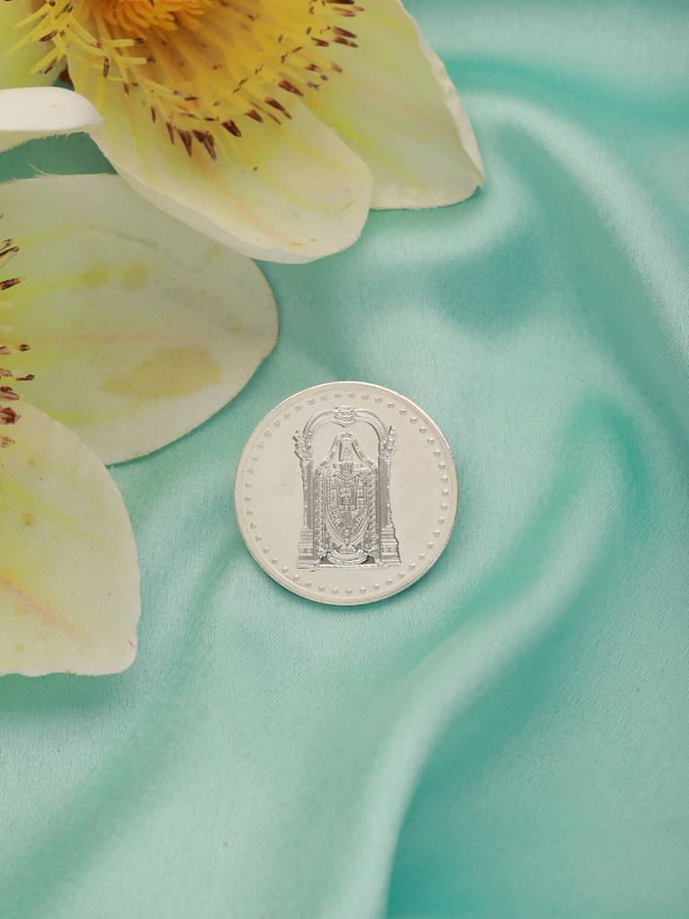 Tirupati Balaji 10 Gram 999 Round Silver Coin : SJSC5021
