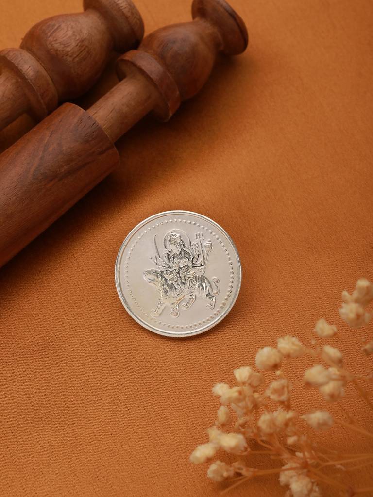 Maa Sherawali 10 Gram 999 Round Silver Coin : SJSC5022