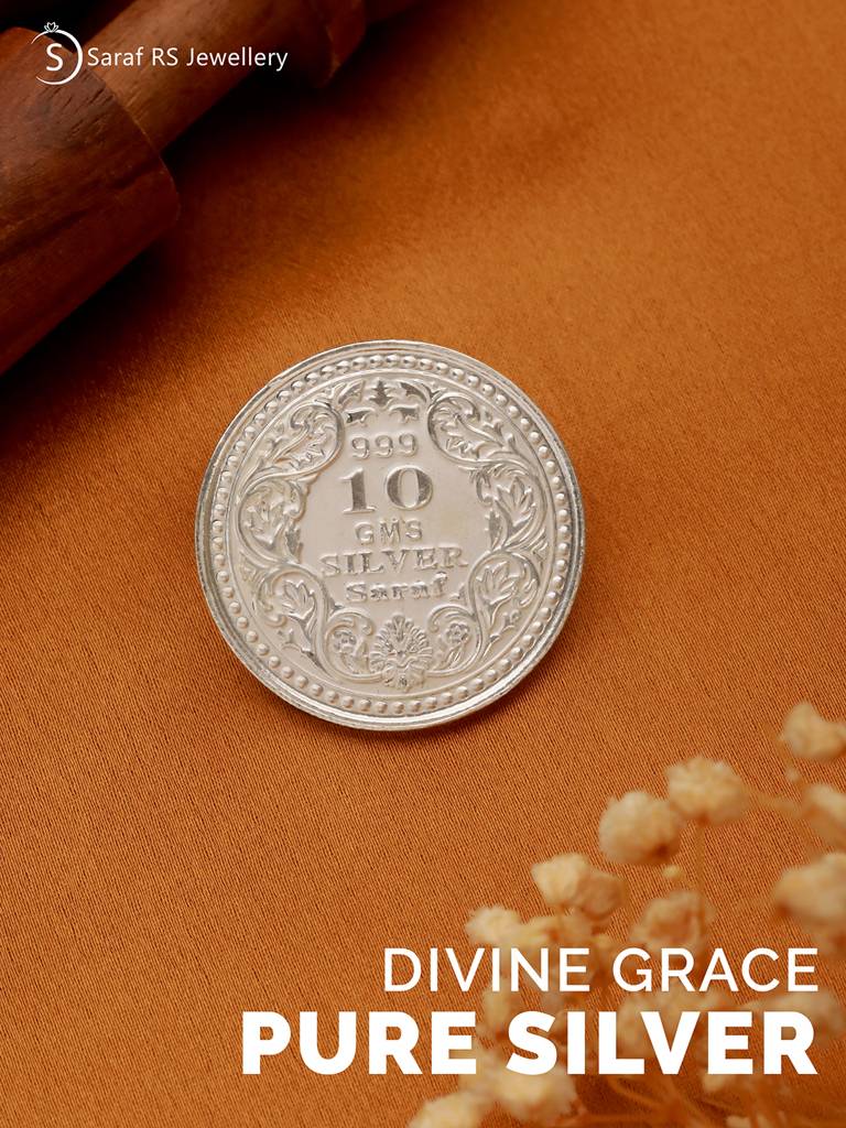 Maa Sherawali 10 Gram 999 Round Silver Coin : SJSC5022