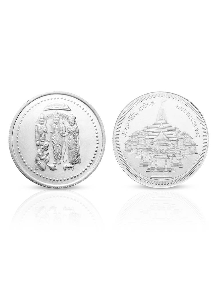 Shri Ram Darbar &  Ayodhya Shri Ram Mandir Coin Each 10 Grams 999 Silver : SJSC5041