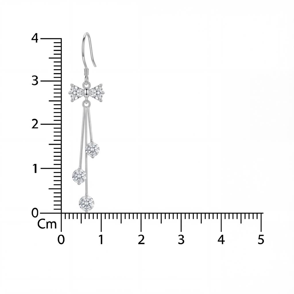 Korean Moonlight Bow Cascade Earrings : YUFSER245