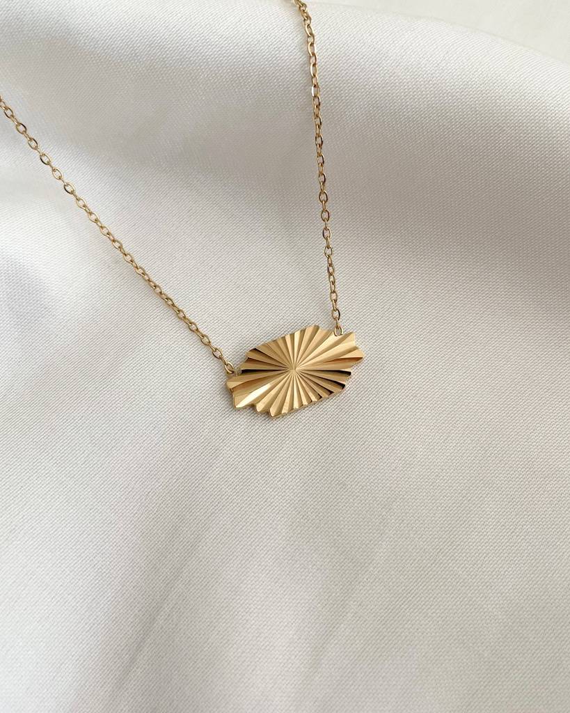 18K Gold Plated Charm Necklace, Gia : N80