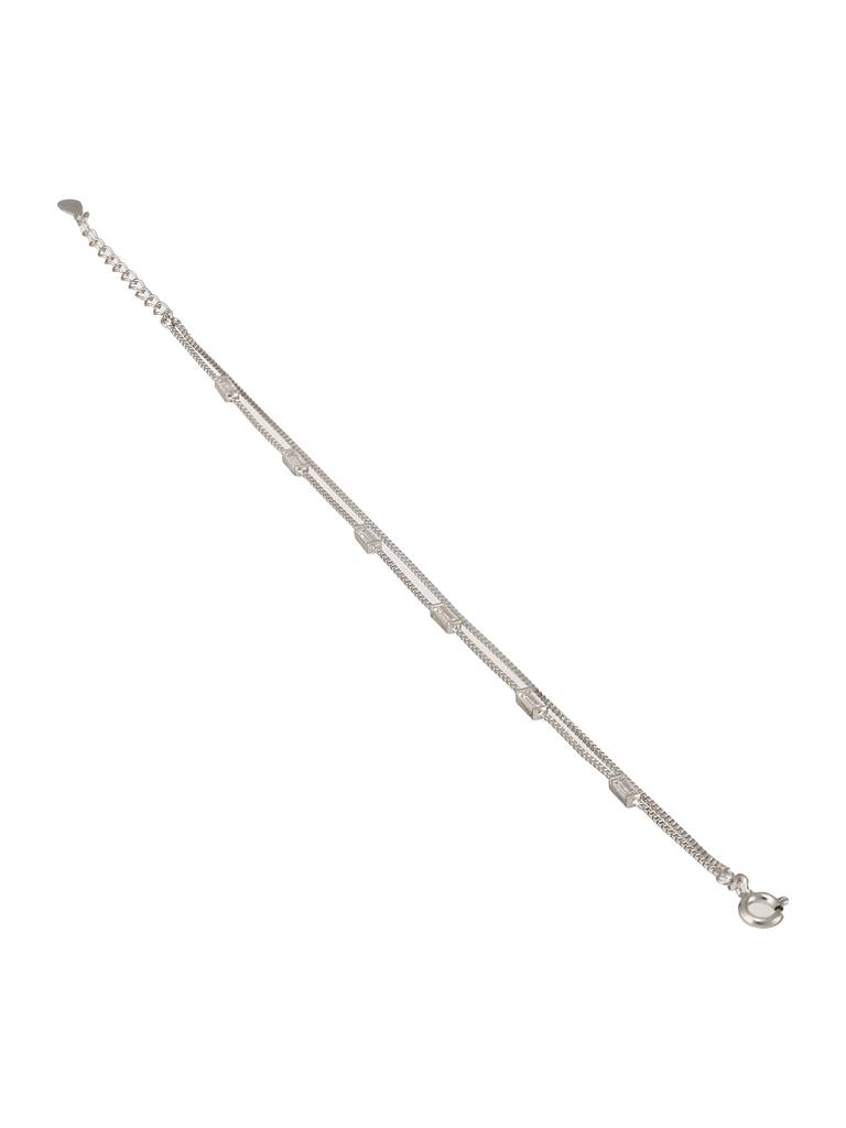 925 Sterling Silver Zircon Studded Baguette Multi Layered Wraparound Minimal Earrings : AGBR5186