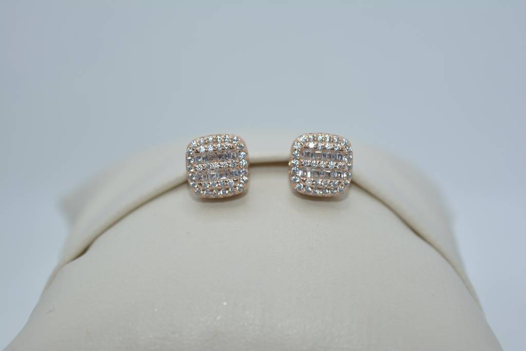 Rose Gold Gems Studs : 518