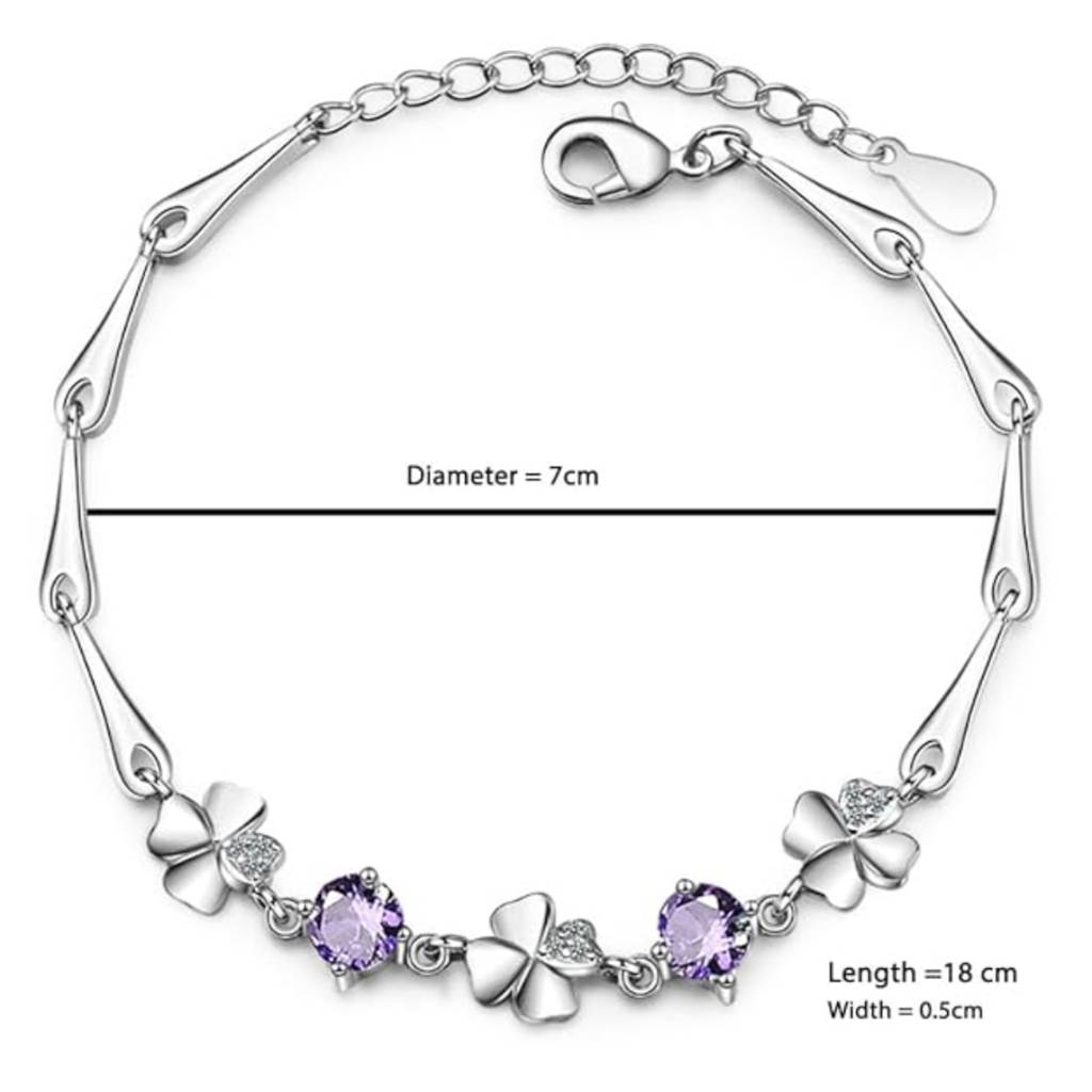 18K Plated Minimal Clover Bracelet With Crystals : AILF0220B103PR