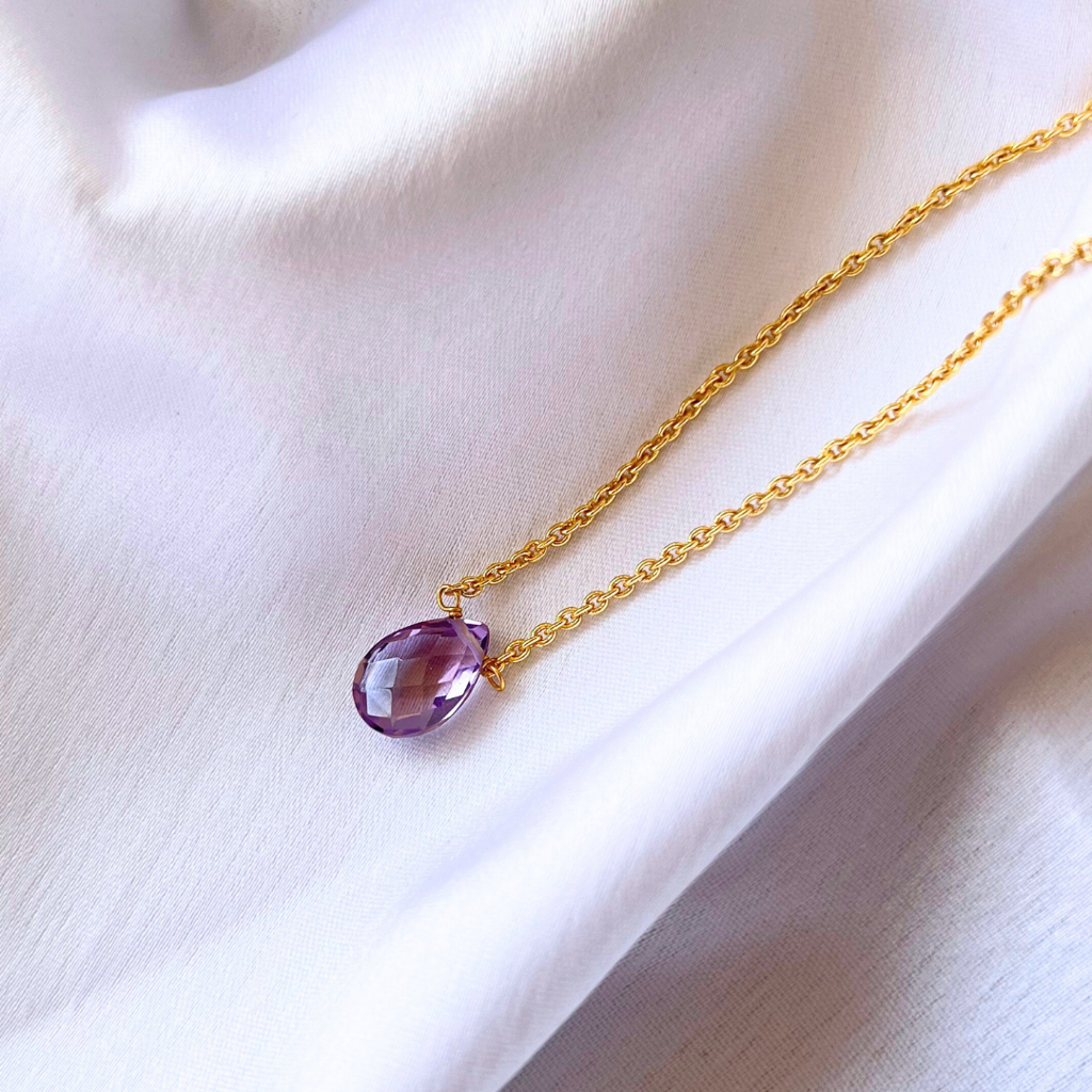 Amethyst Drop Necklace : EDN-AMT