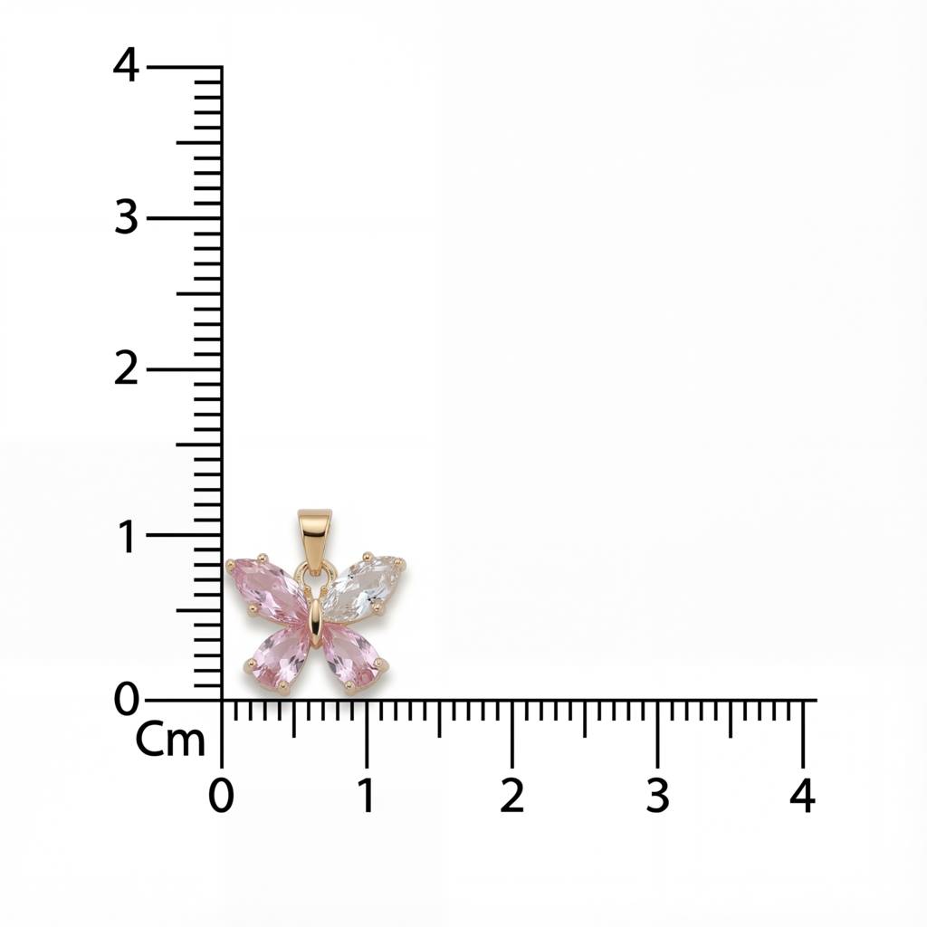 Korean Pink Crystal Butterfly Pearl Choker : YUFSNL249