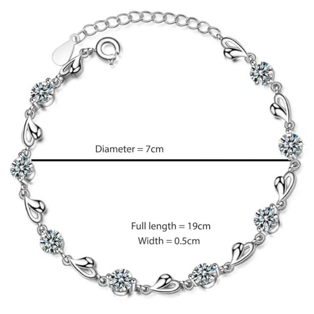 18K Plated Minimal Heart Bracelet With Crystals : AILF0220B104