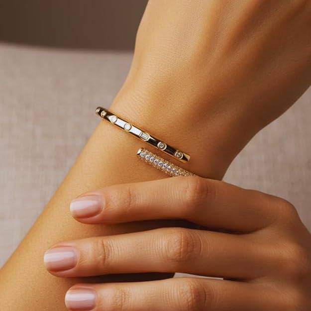Crystal Aria Bangle Bracelet For Women | Elegant Crystal Bangle Jewellery : 2814390365