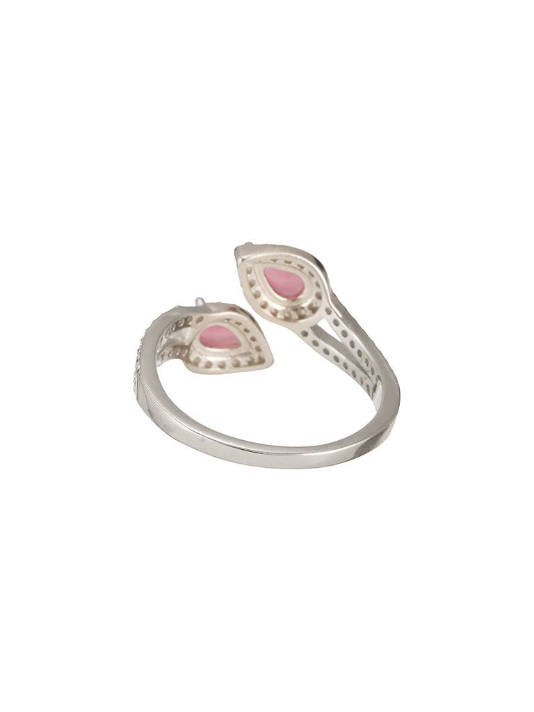 925 Sterling Silver Rhodium Plated Contemporary Adjustable Band Coupe Finger Ring For Her : AGRG5210