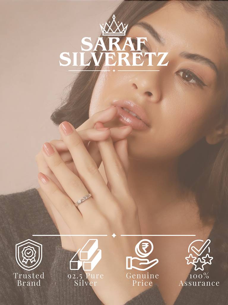 925 Sterling Silver Rhodium Plated Minimal Link Love Adjustable Finger Band Ring : AGRG5218