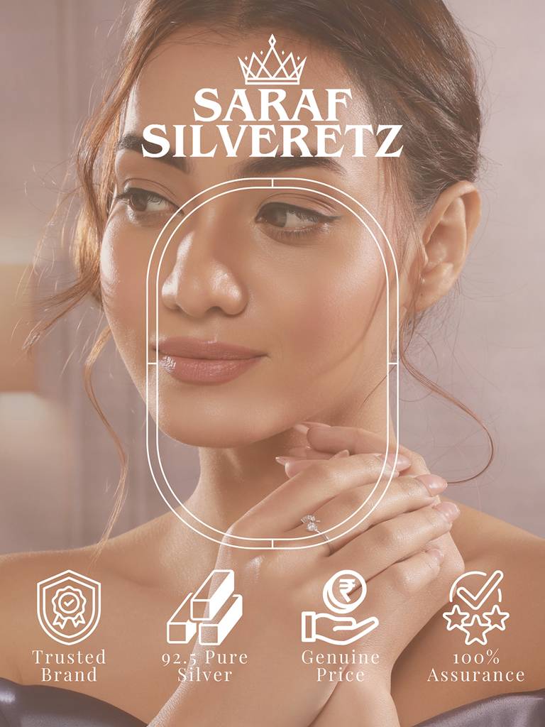 925 Sterling Silver Zircon Studded Statement Adjustable Finger Ring : AGRG5221