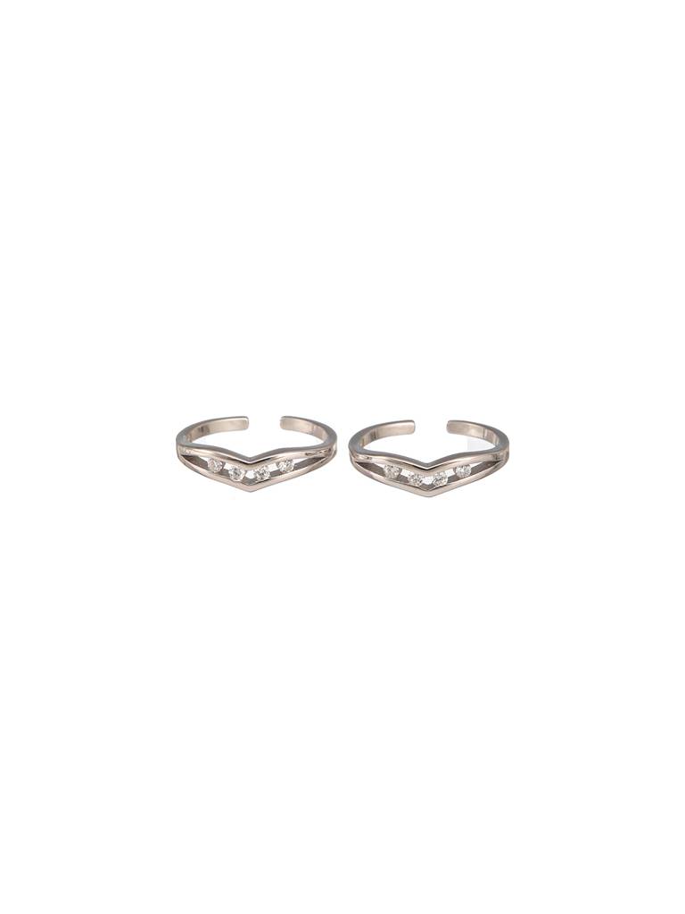 925 Sterling Silver Ad Studded Minimal Band Toe Ring : AGTR5225