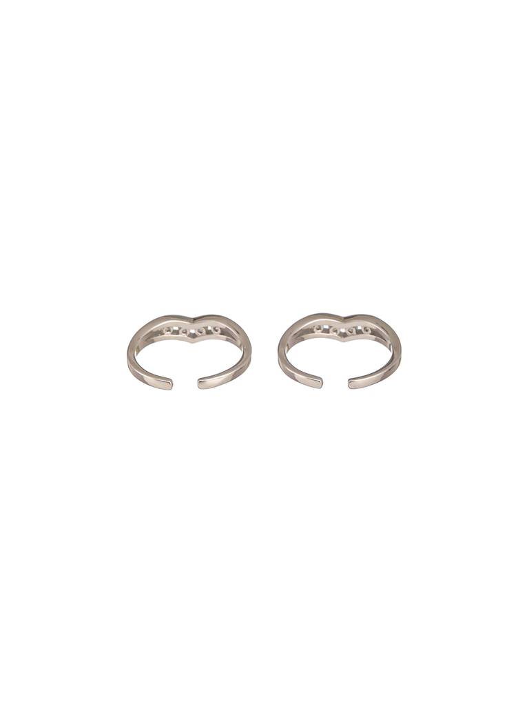 925 Sterling Silver Ad Studded Minimal Band Toe Ring : AGTR5225