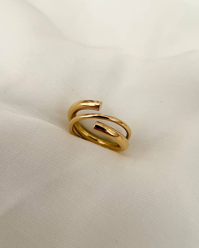 18K Gold Plated Orbit Ring : R44Size8