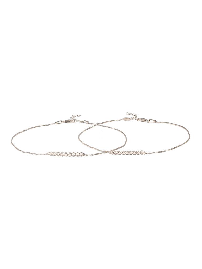 925 Silver Snake Chain Payal Anklet : AGPL5254